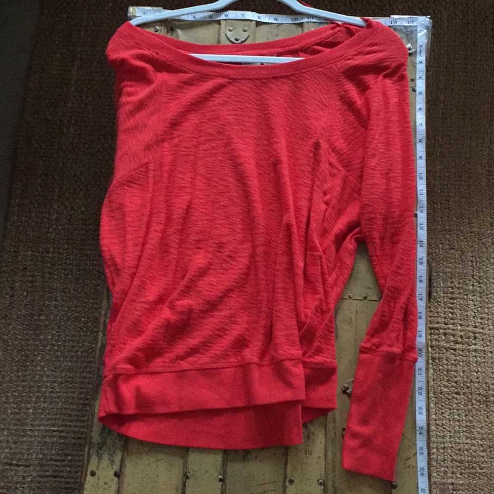 Lucy & Laurel Stretch Red Boho Oversized Top S - image 2